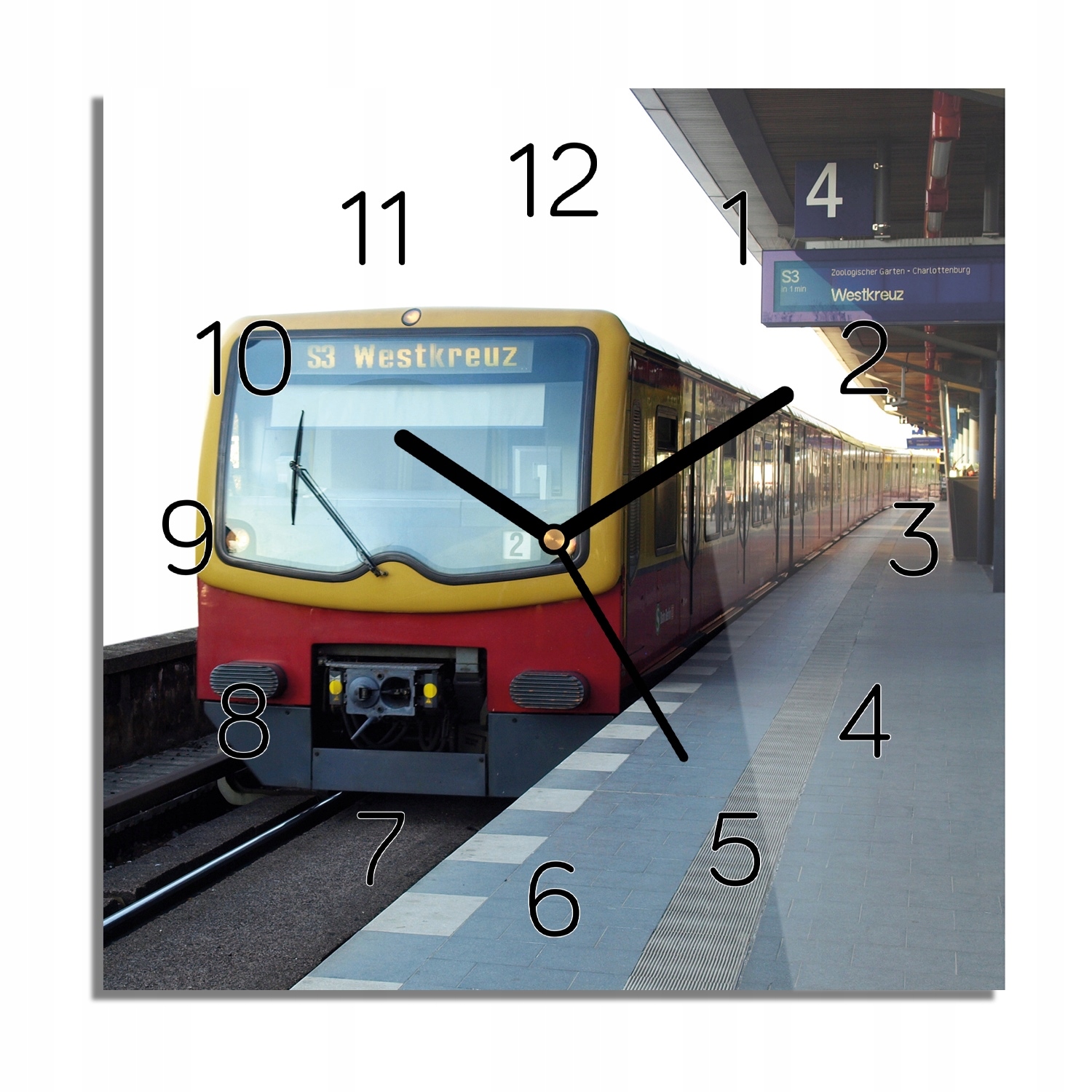 Peron vlak cestování foto-hodiny s grafikou 30x30