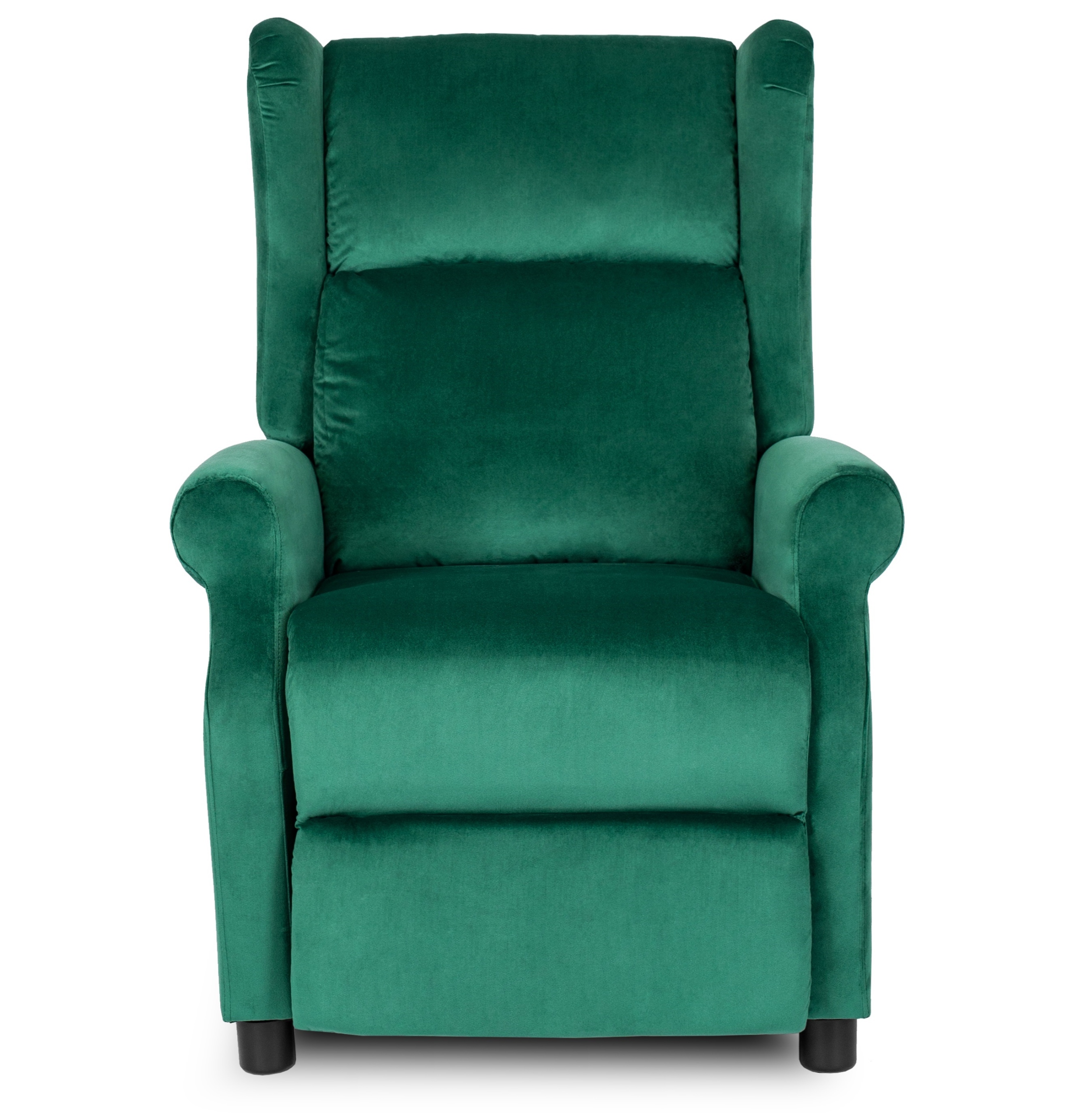 Fotel Wypoczynkowy Rozkładany Uszak Do Salonu Loft Welurowy Zielony SIMON Wysokość mebla 107 cm