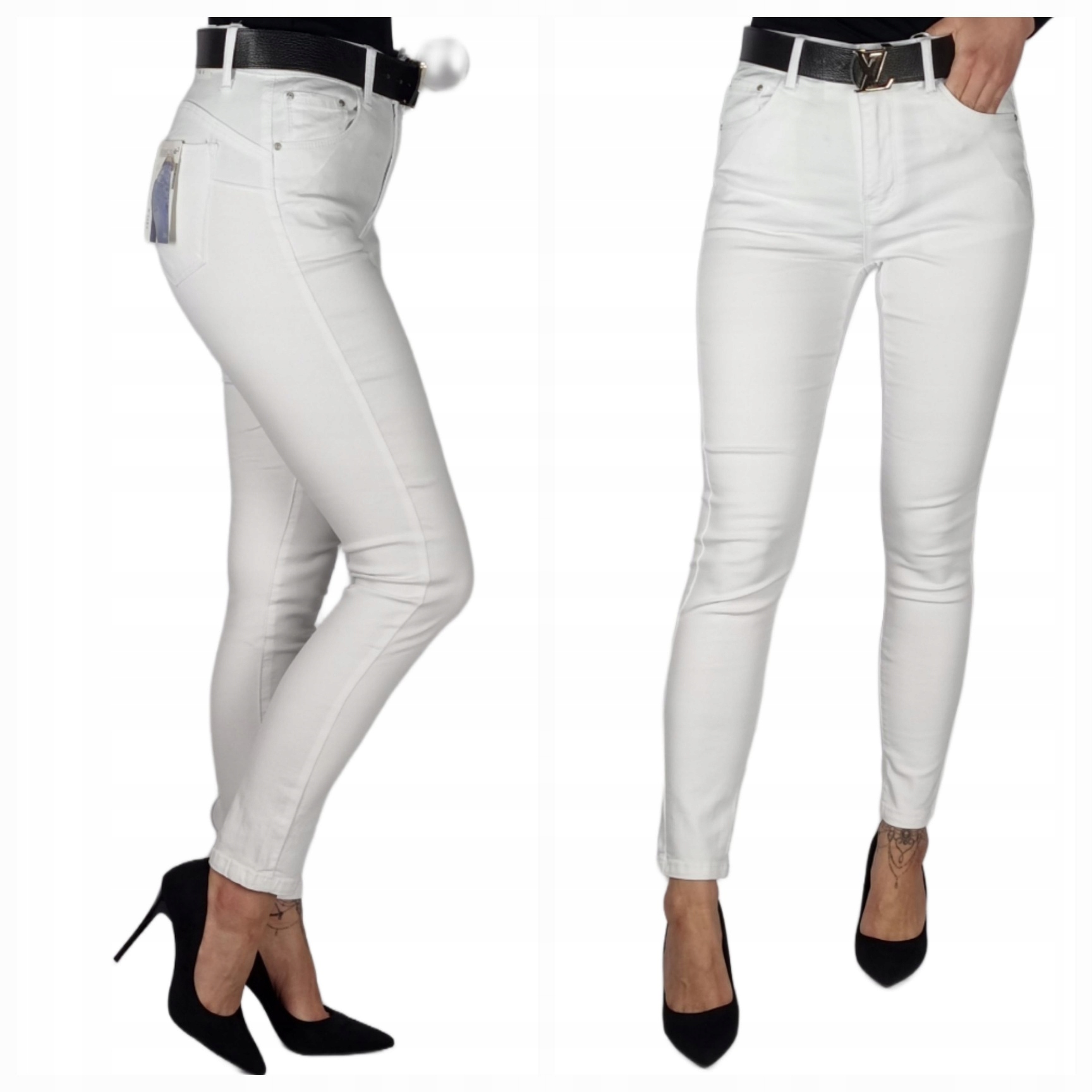 M.sara Spodnie Białe Klasyczne Rozmiar 30/L