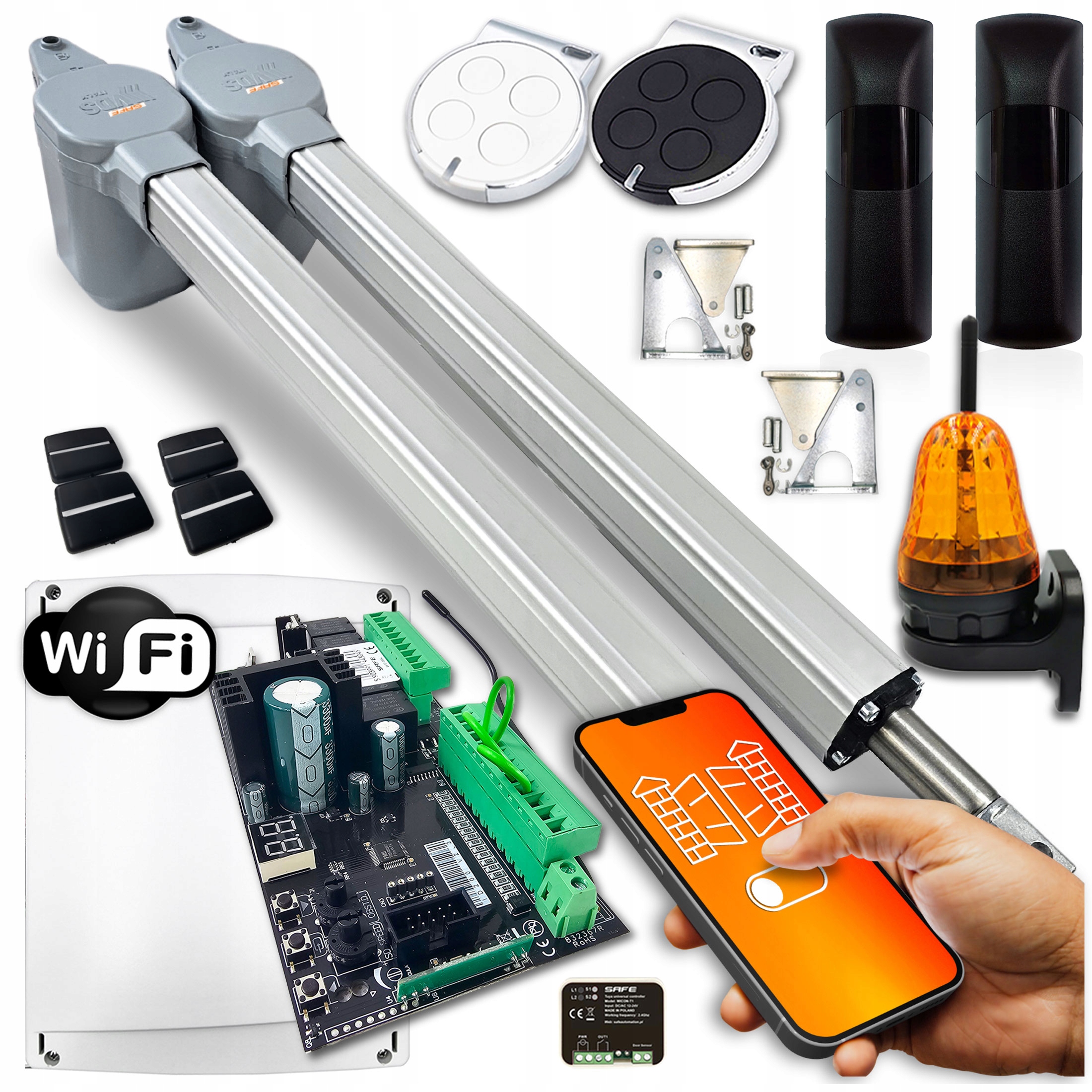 Pohon Pro Dvoukřídlou Bránu Safe 7m 400KG Wifi Tuya Automat pro bránu Safe