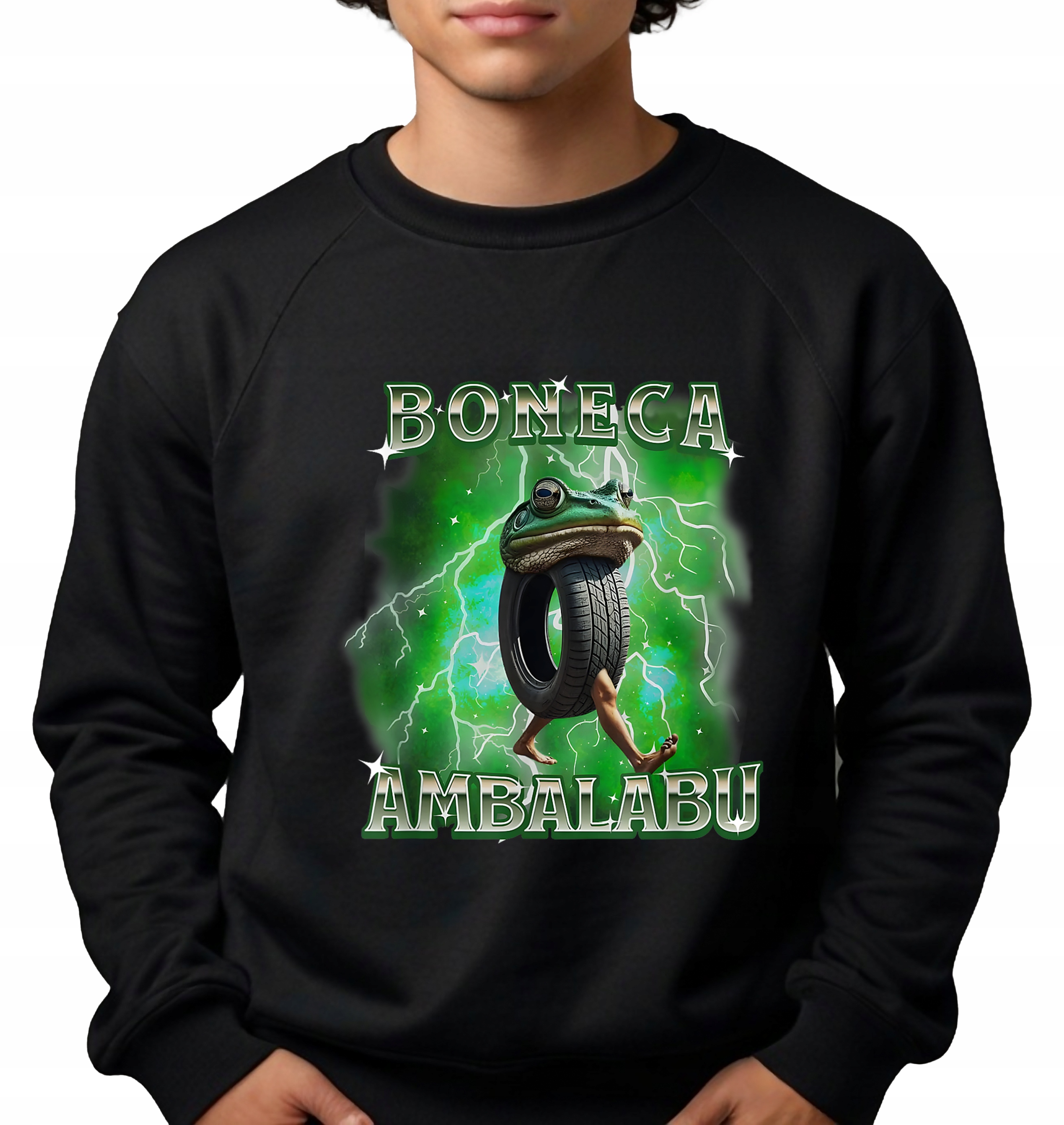 Pánská Mikina Černá Dárek Pro Kluka Brain Rot Tiktok Trend Ambalabu M
