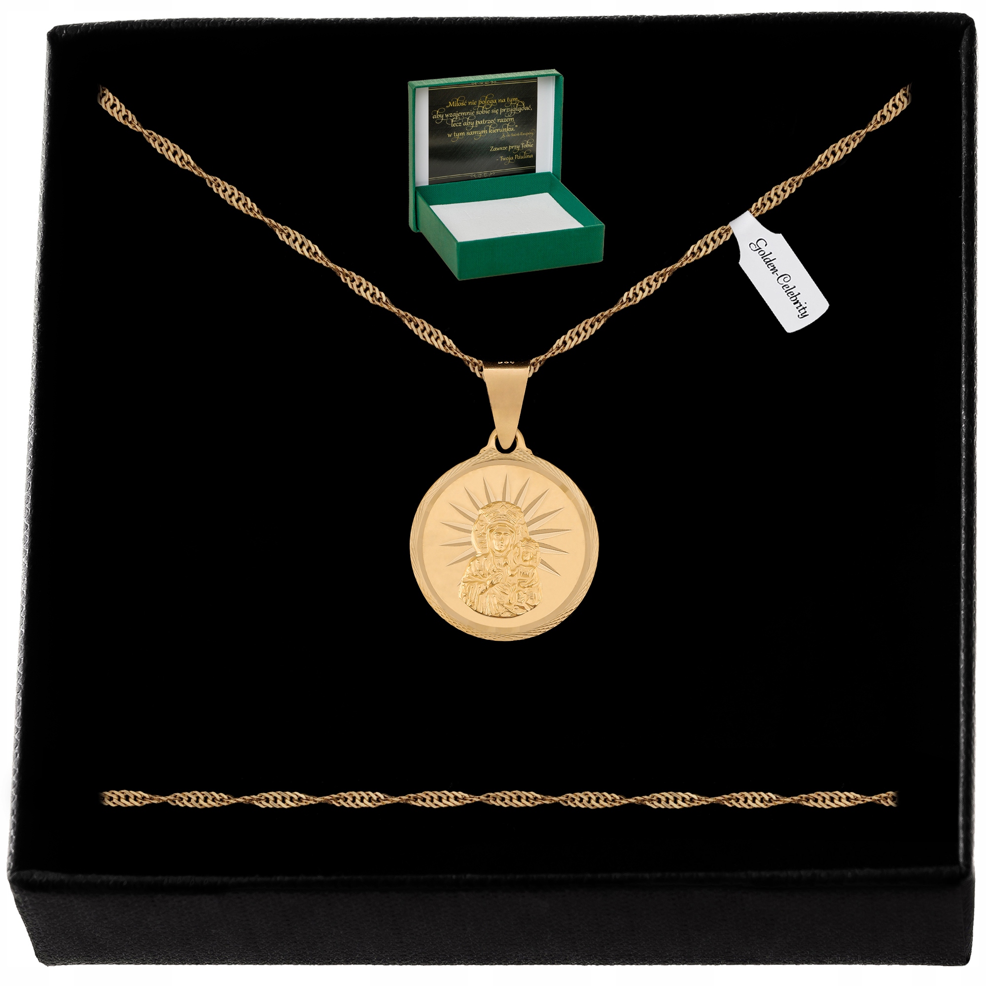 

Złoty Łańcuszek Singapur+matka Boska Grawer