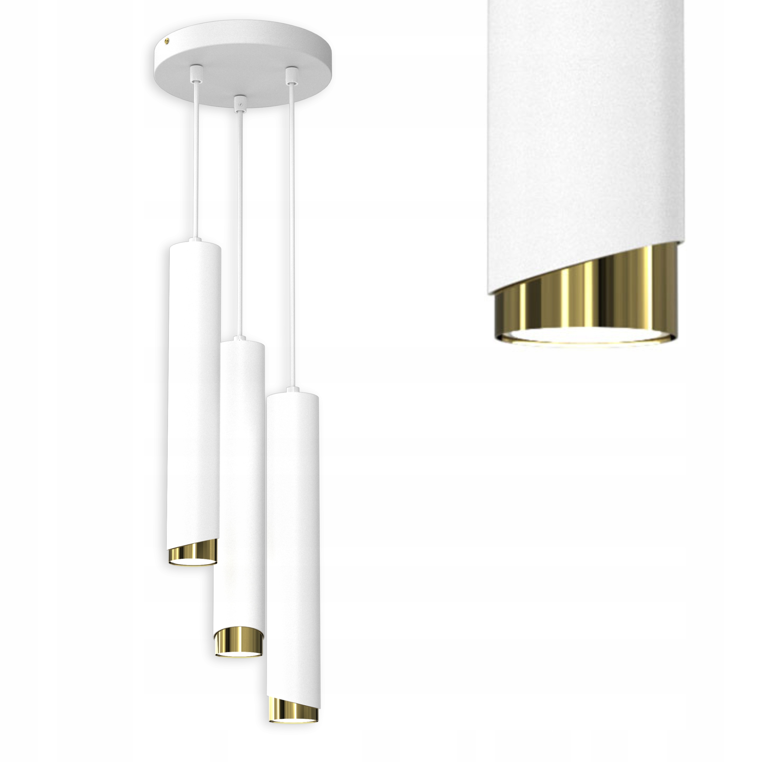 Závěsné Stropní Svítidlo Trubice Kov GU10 Loft Spot Bílá Sopel Na Kole