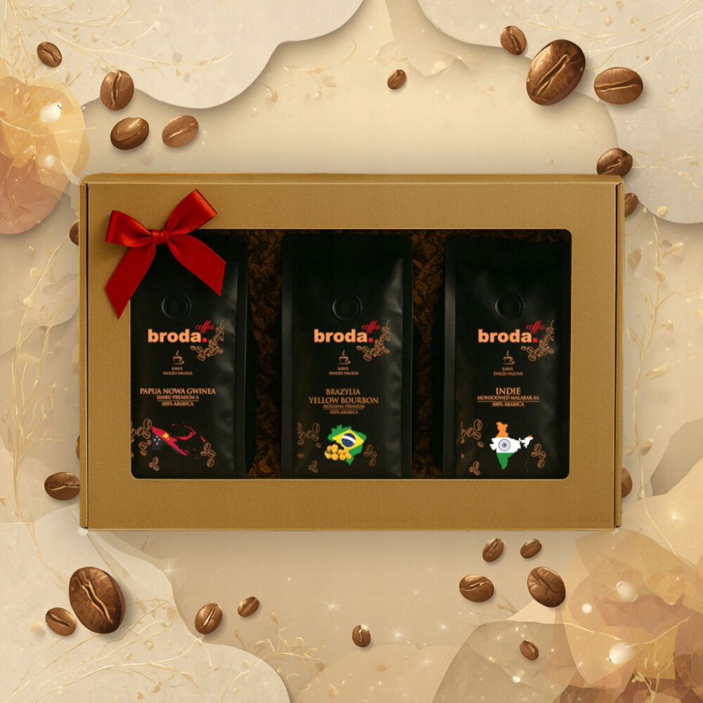 Dárková Sada Káva brada. káva Brazílie Indie Papua Nová Guinea