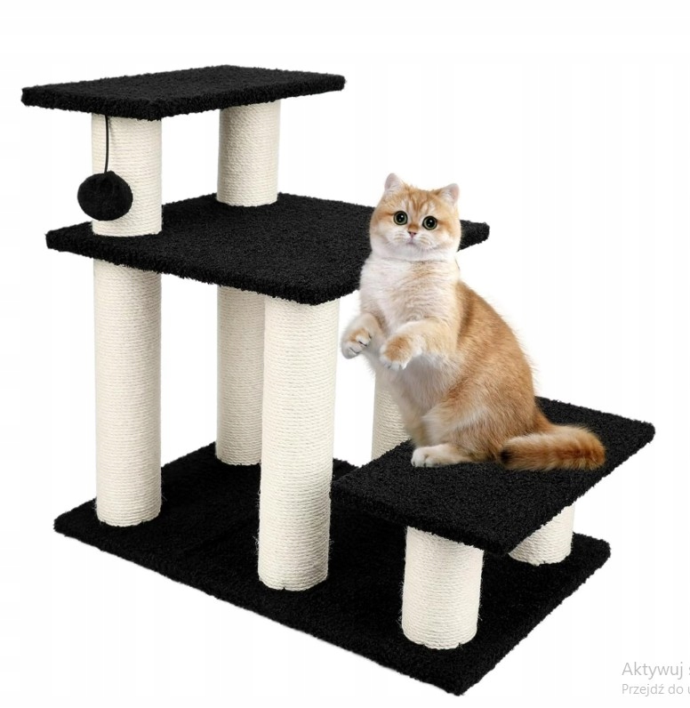 Levně Schody a škrabadlo pro psy s nastavitelnou výškou Černé