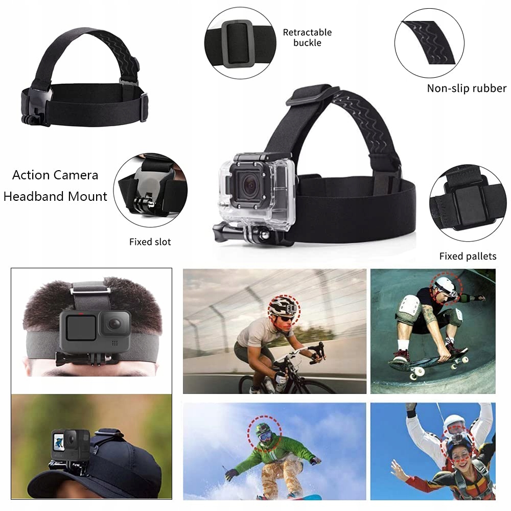 TEKCAM Zestaw Akcesoriów Do Kamer Sportowych Gopro AKASO DJI SJCAM — miniatura 2