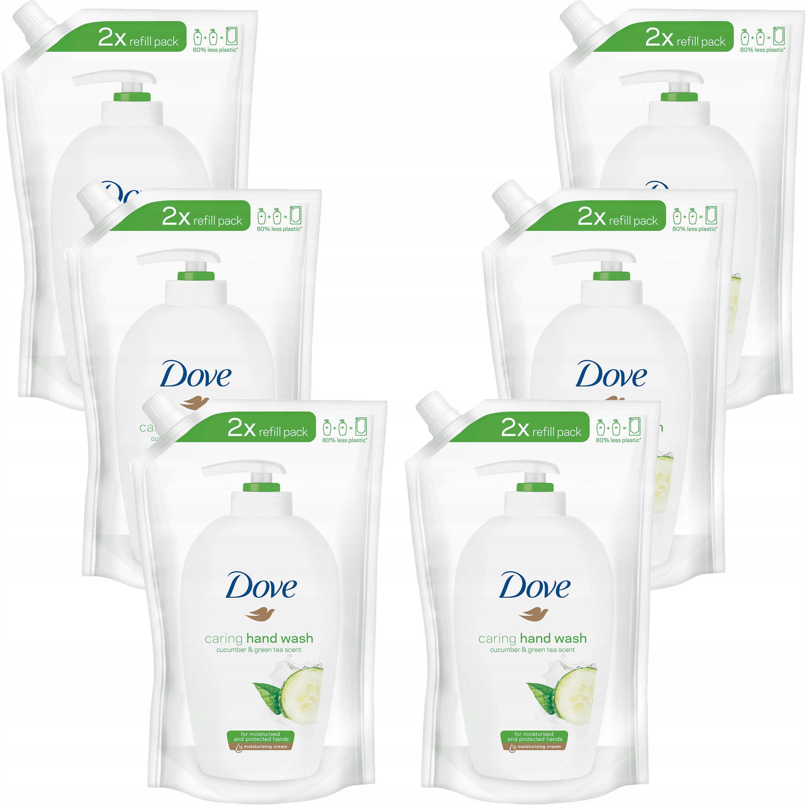 Dove Sada tekutého mýdla na ruce Okurka a Zelený Čaj Refill 500 ml x6