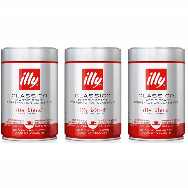 3 x Kawa Mielona illy Classico 100% Arabica 250 g