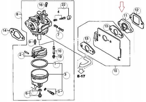 USZCZELKA GAŹNIKA HONDA GC135 GC160 GCV135 GCV160 GCV190A GCV135 ORYGINAŁ Marka Honda