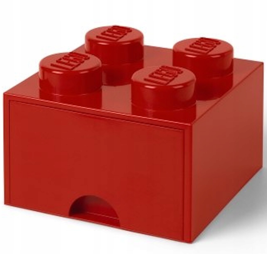 Lego Krabička S Zásuvkou Klocek 4 Kontejner 2x2 Brick Krabička Velká Červená