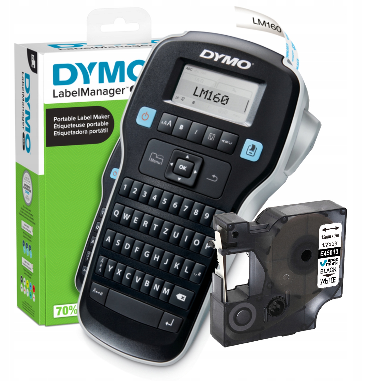 Tiskárna štítků Dymo LabelManager 160 LM160 páska D1 45013 bílá