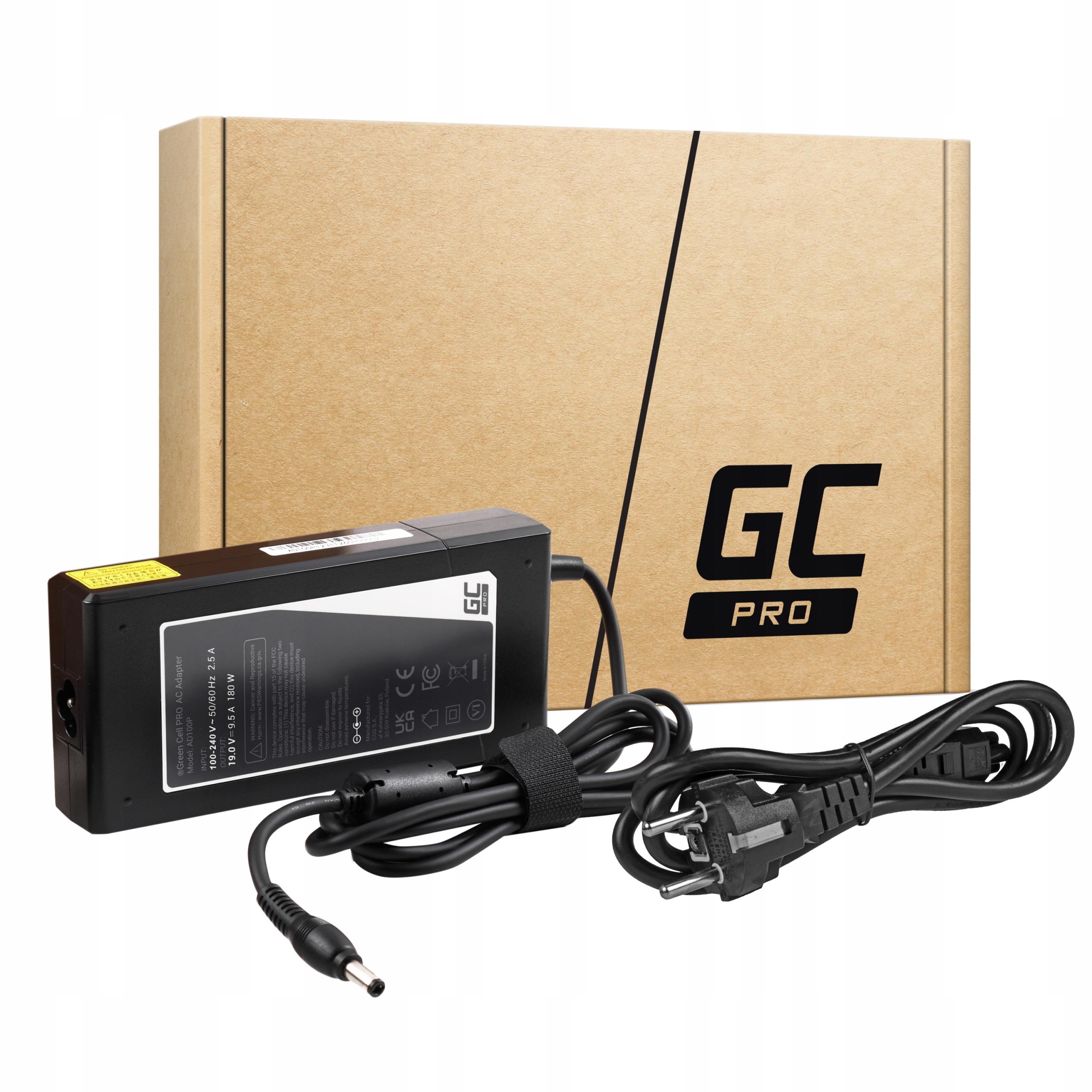 Zasilacz Ładowarka Green Cell Pro do Msi, Asus 180W 19V 9.5A 5.5-2.5mm