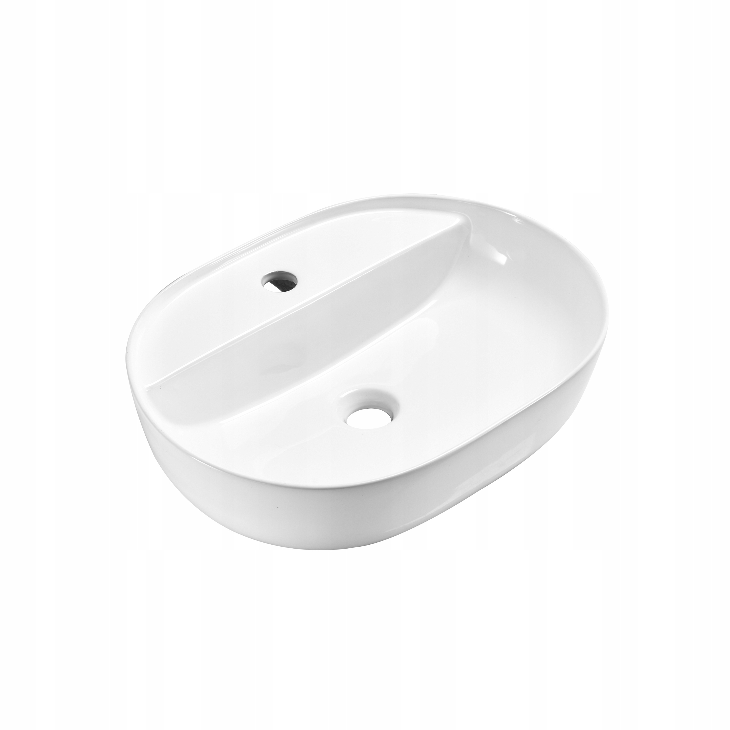Umývadlo na dosku 50x40x13 biele oválne zaoblené keramické Omeble