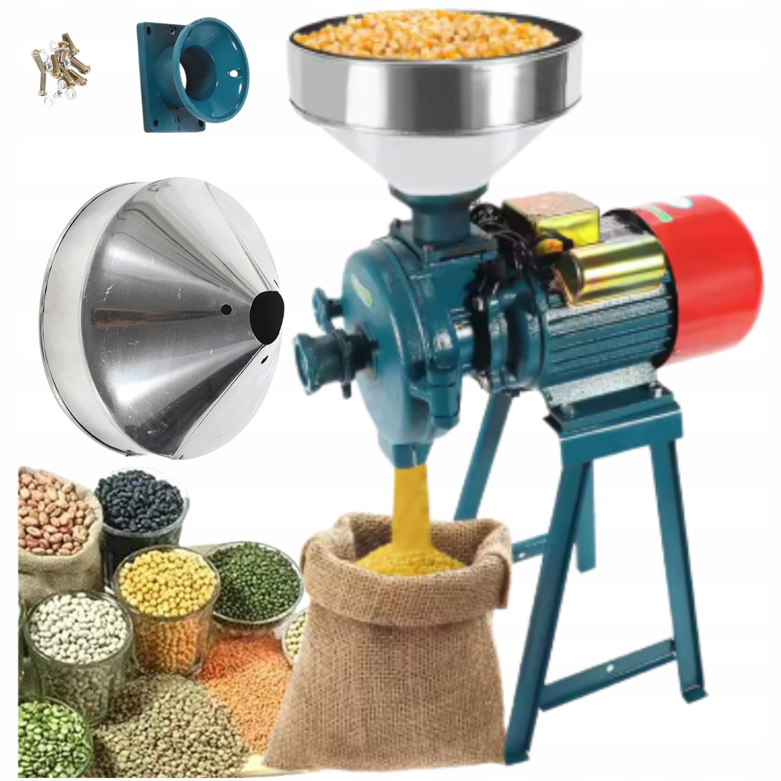 Šrotovník na zrno mouky 2200 W, litinový, regulace hrubosti mlýnku