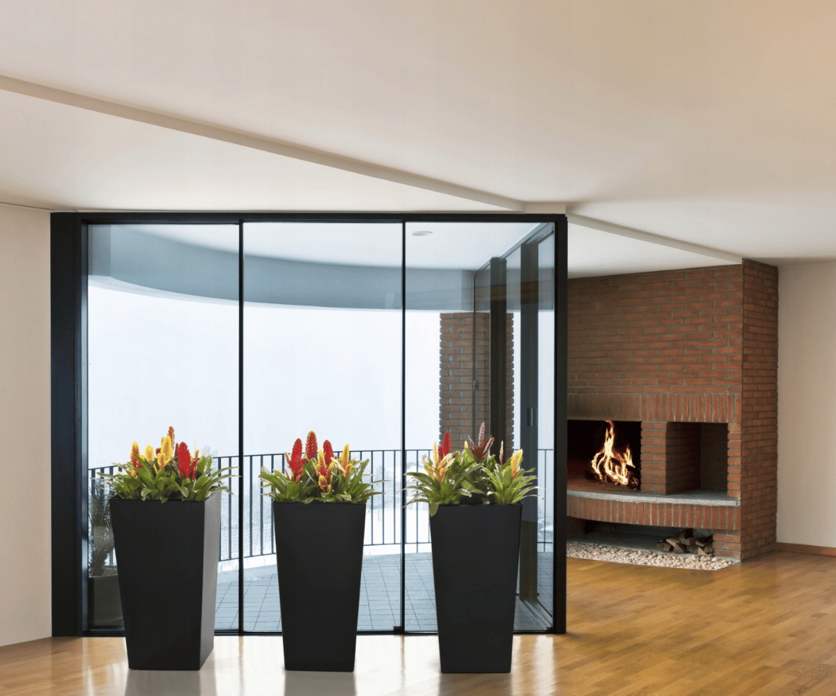 DONICZKI NA BALKON Z WKŁADEM DONICE OGRODOWE PLASTIKOWA NA TARAS DUŻE Kształt kwadratowy