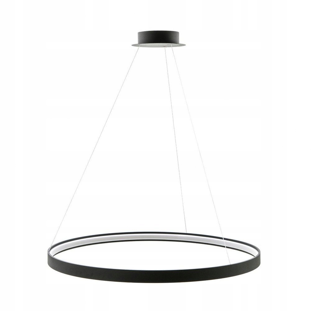 Moderní černá kulatá závěsná lampa s Led prstencem Circle 110 cm
