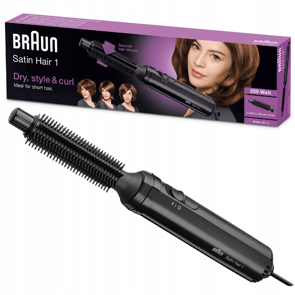 Lokówko Suszarka Braun 2W1 AS110E 200W 2 Poziomy Nawiewu Okrągła Szczotka