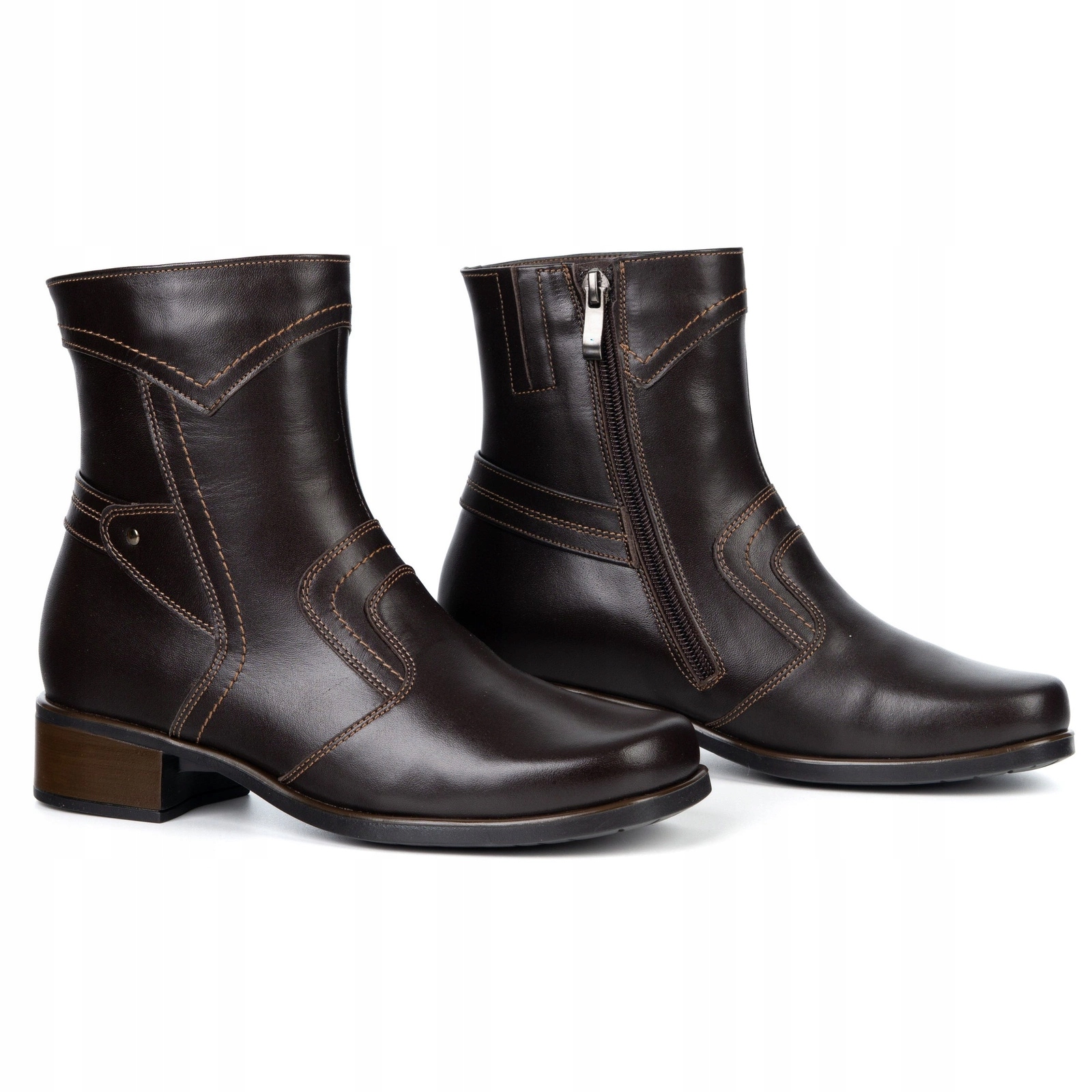 Dámské zimní zateplené boty z přírodní kůže Olivier 888BB hnědé 36