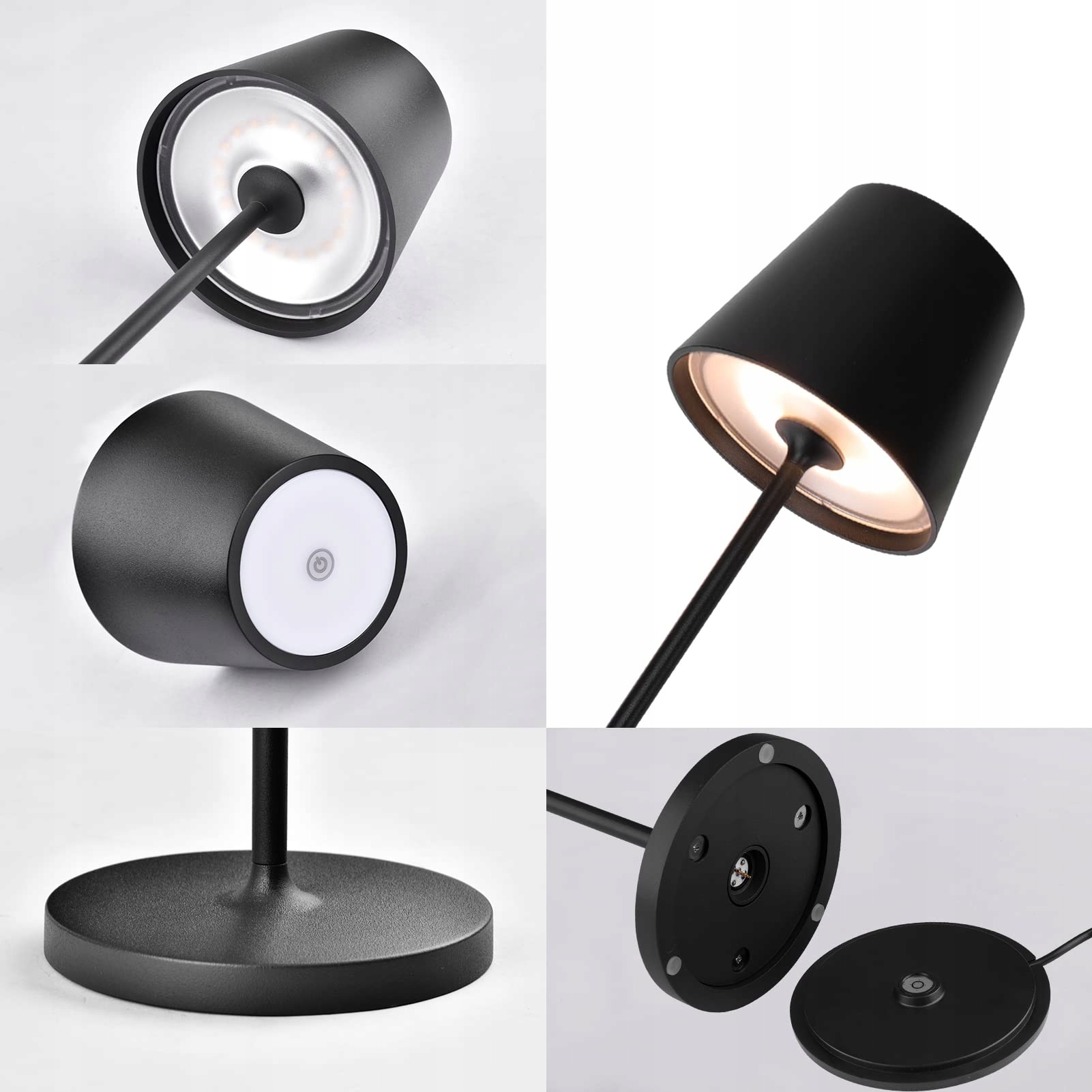 Lampa Stołowa LED Akumulatorowa Ściemniana Wodoodporna Czarna IP54 K-BRIGHT — miniatura 7