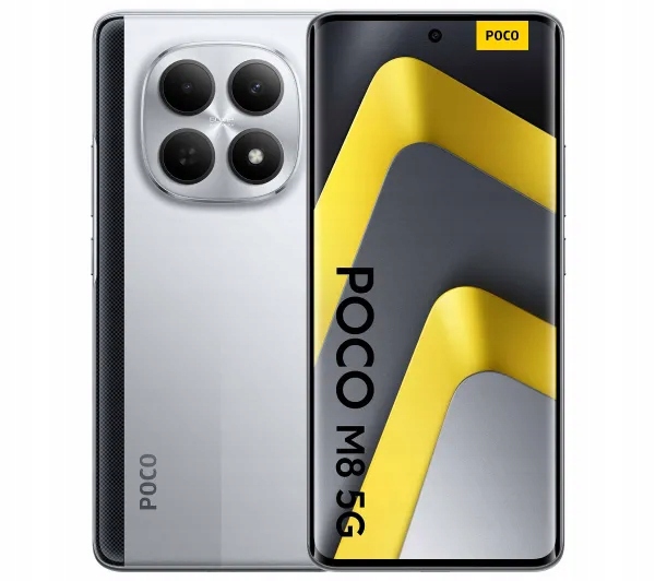 Smartfon Poco M8 5G 8/256GB Amoled 6,77'' 120Hz 50Mpix Silver Srebrny