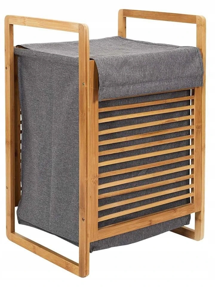 Šedý bambusový koš na prádlo Holde