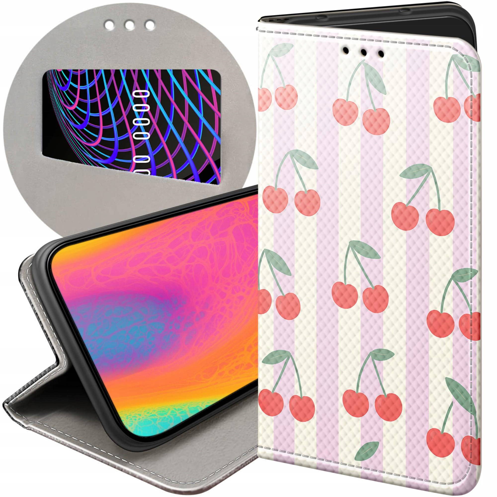 Etui Z Klapką Do Oppo RENO13 F 4G 5G Wiśnie Wiśnia Owoce Futerał