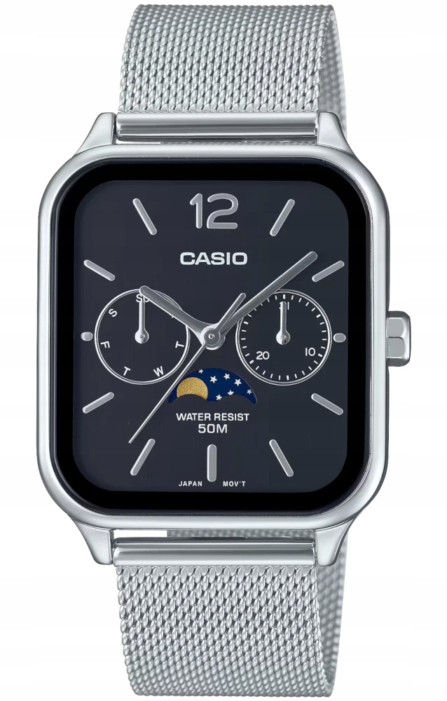 Pánské hodinky s fázemi měsíce Casio MTP-M305M Gwar.3+3L Zibi Gravírování