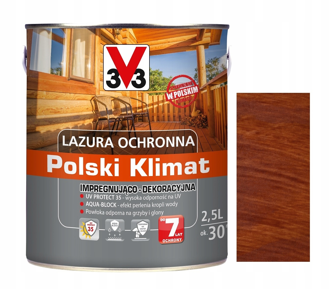 Lazura V33 Polski Klimat 7 Lat Mahoń 2.5L