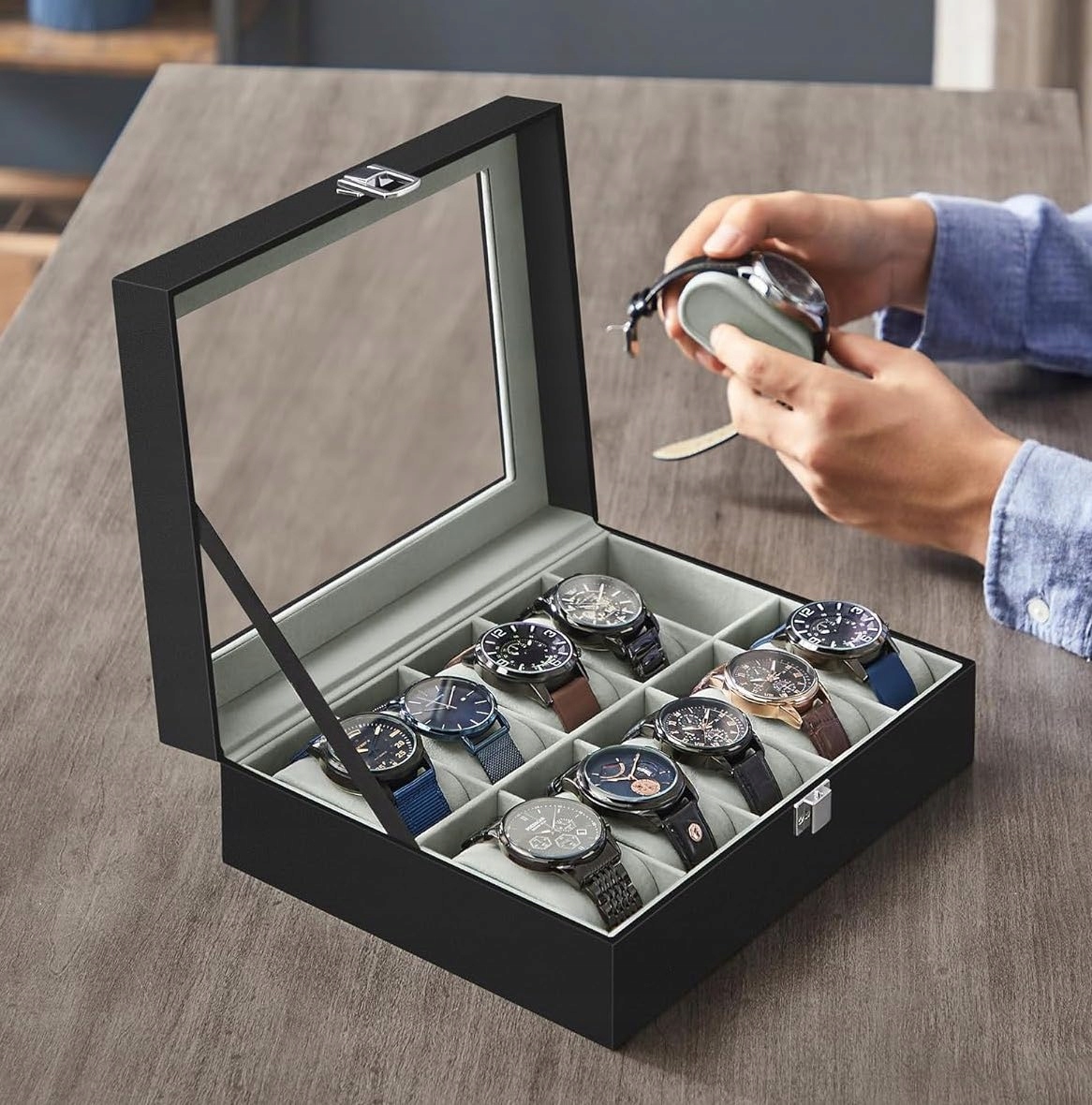 Organizer Pudełko Etui Na Zegarki Na 10 Zegarków EAN (GTIN) 3714431797824