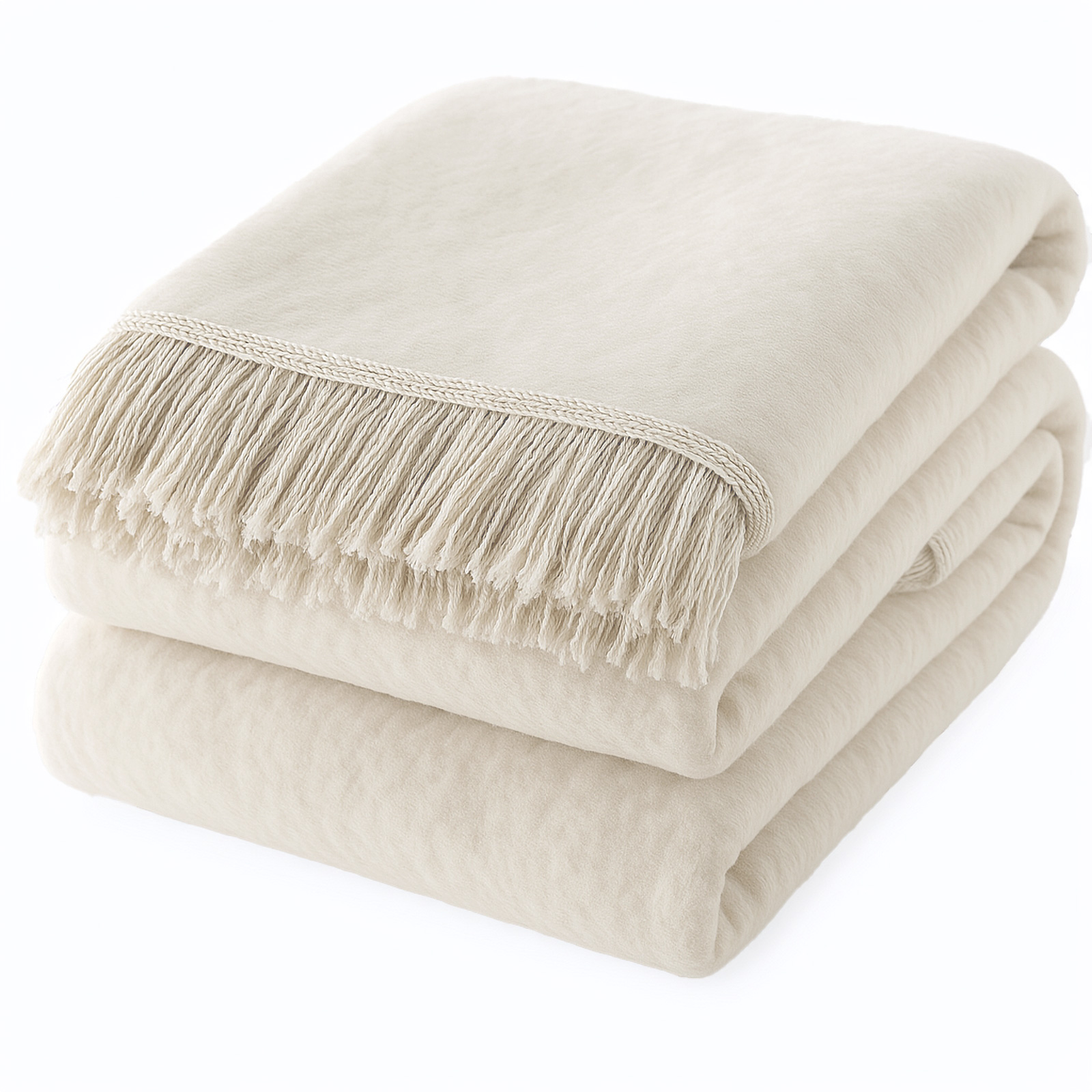 Deka Moca Design 150x200 cm Bavlněné třásně Akrylová Ecru