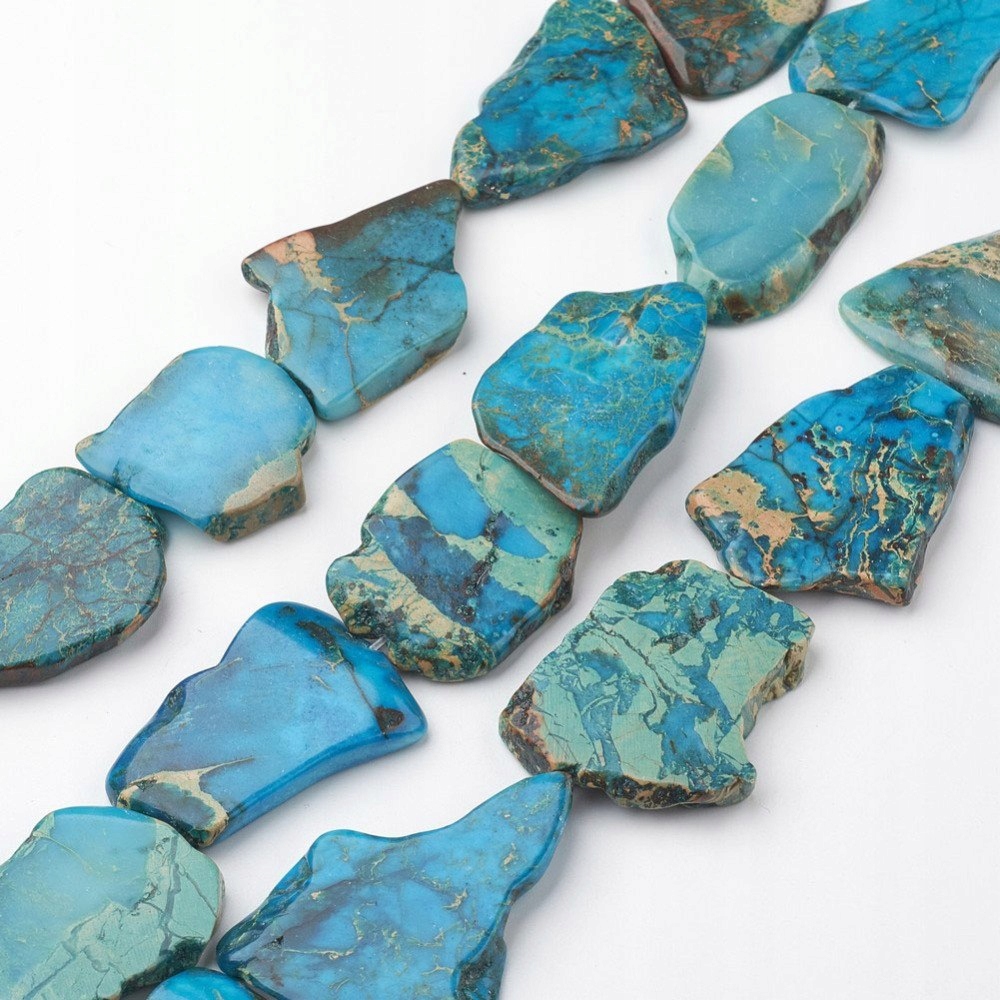 Jaspis Imperial, 32~54x20~40mm, 5 ks, tyrkysová