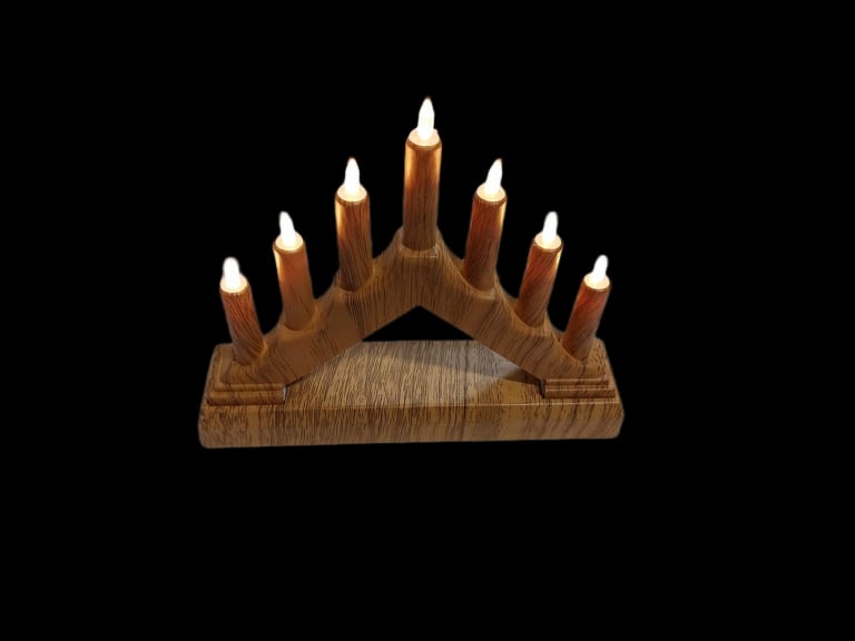 ŚWIECZNIK ADWENTOWY LED DEKORACJA ŚWIĄTECZNA 7 LED Wysokość produktu 12 cm