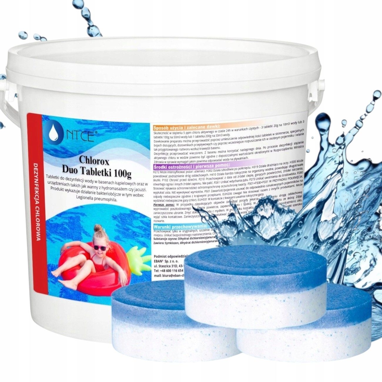 Chlor Do Basenu Tabletki Dwufazowe 3kg Chlorowe 100g Jacuzzi Bakteriobójcze