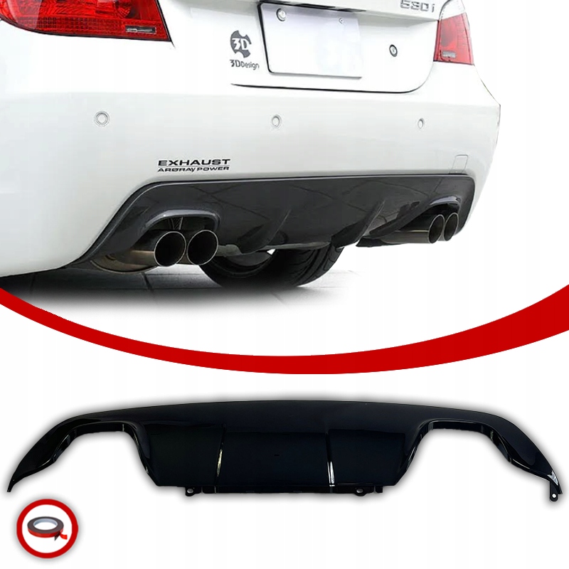 Bmw E60 E61 Difuzér Krytka Zadního Nárazníku M-pak 00---00 Černý Lesk