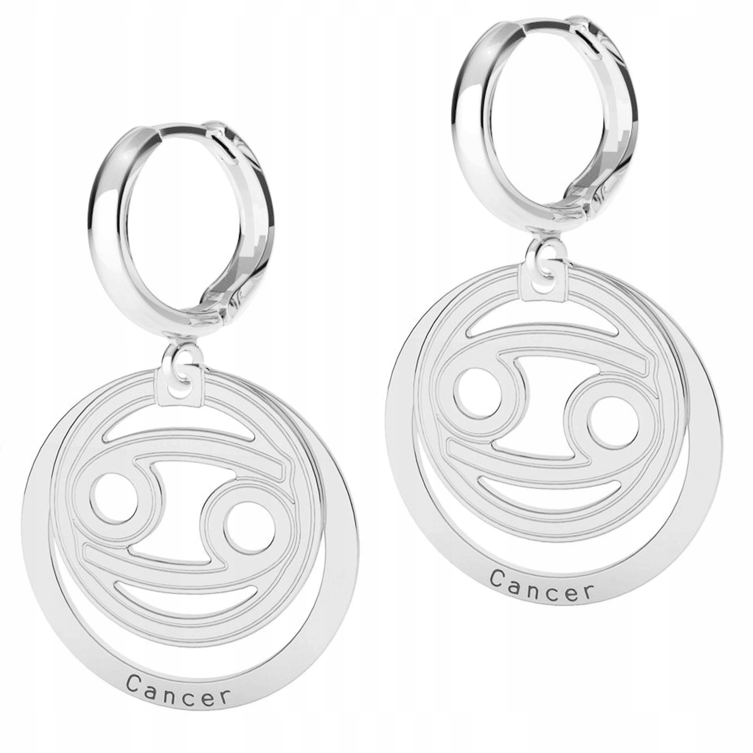 Stříbrné Náušnice Znamení Zvěrokruhu Rak se znamením raka Cancer Stříbro 925