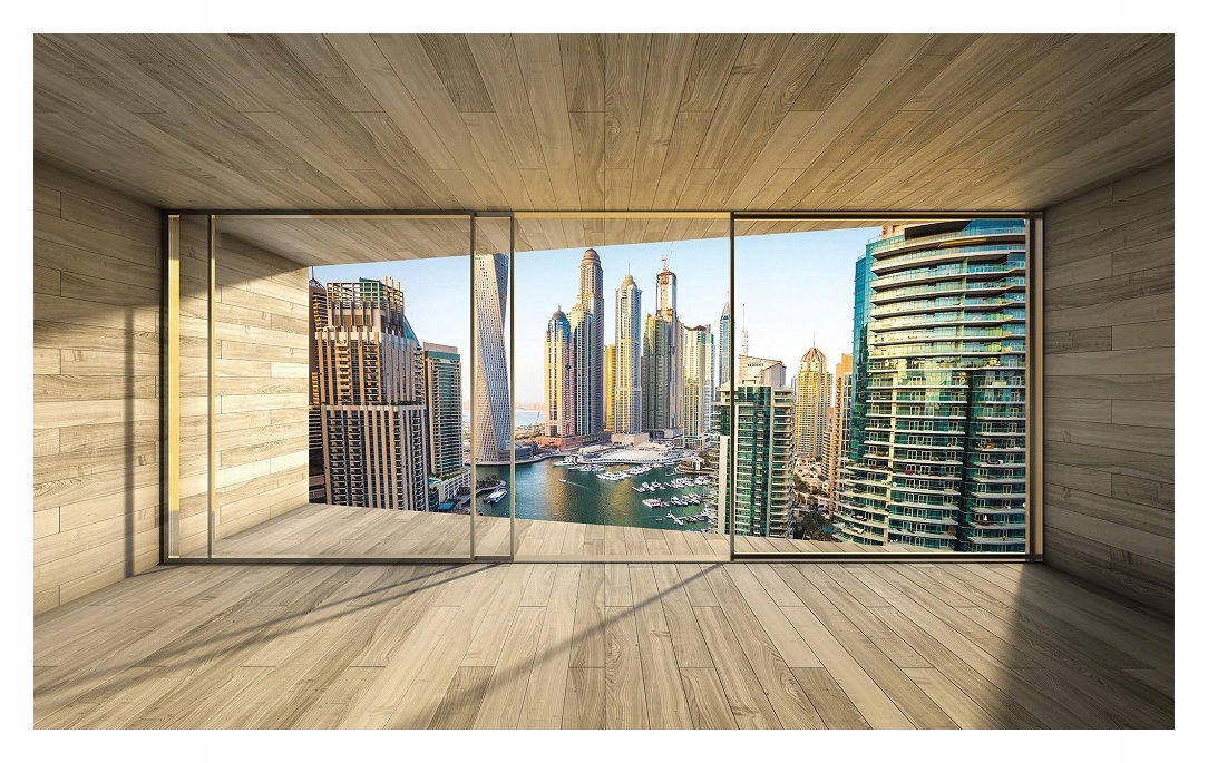 Vliesová fototapeta Pohled na město z okna, moderní loft 300x210 lepidlo