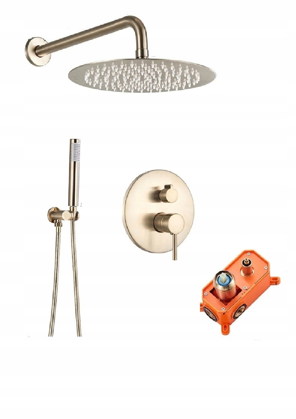 Podomietkový sprchový set zlatý Zlatý Mat 25