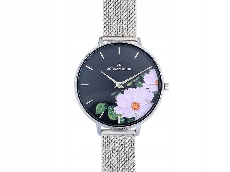 Dámské hodinky na tenkém mesh náramku s velkým květinovým ciferníkem dárek