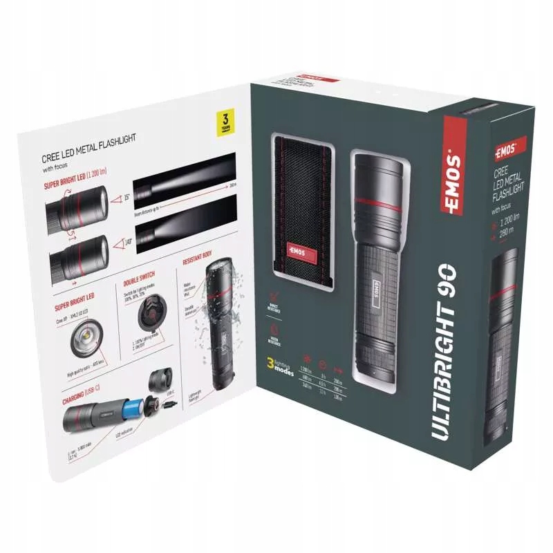 Latarka ladowalna CREE LED Ultibright 90 1200lm Mark Emos