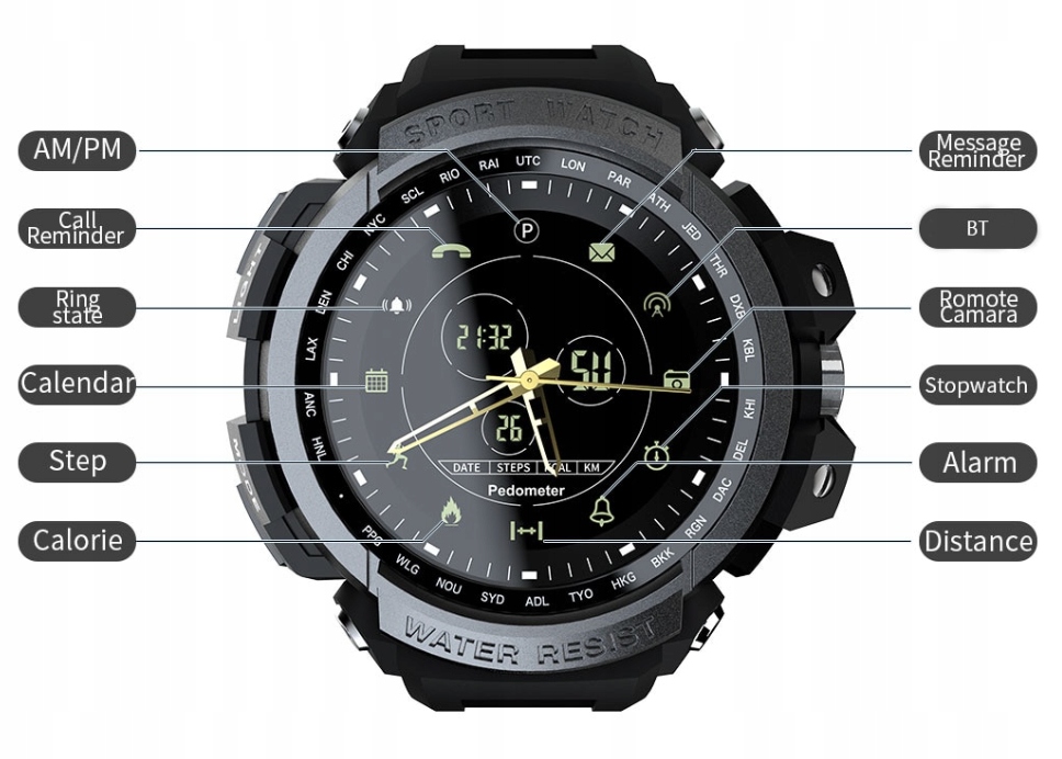 LOKMAT MK28 IP67 SMARTWATCH HYBRYDA KROKI Rodzaj smartwatch