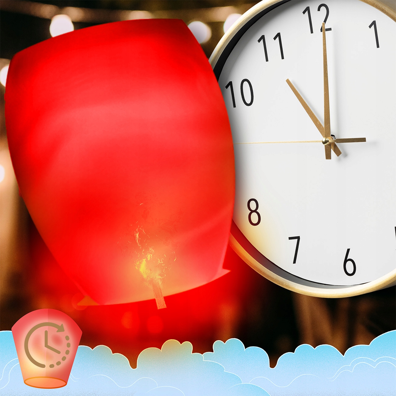 LAMPION SZCZĘŚCIA LATAJĄCY LAMPIONY ŻYCZEŃ ŚLUB PANIEŃSKI KOMUNIA WESELE Stan opakowania oryginalne