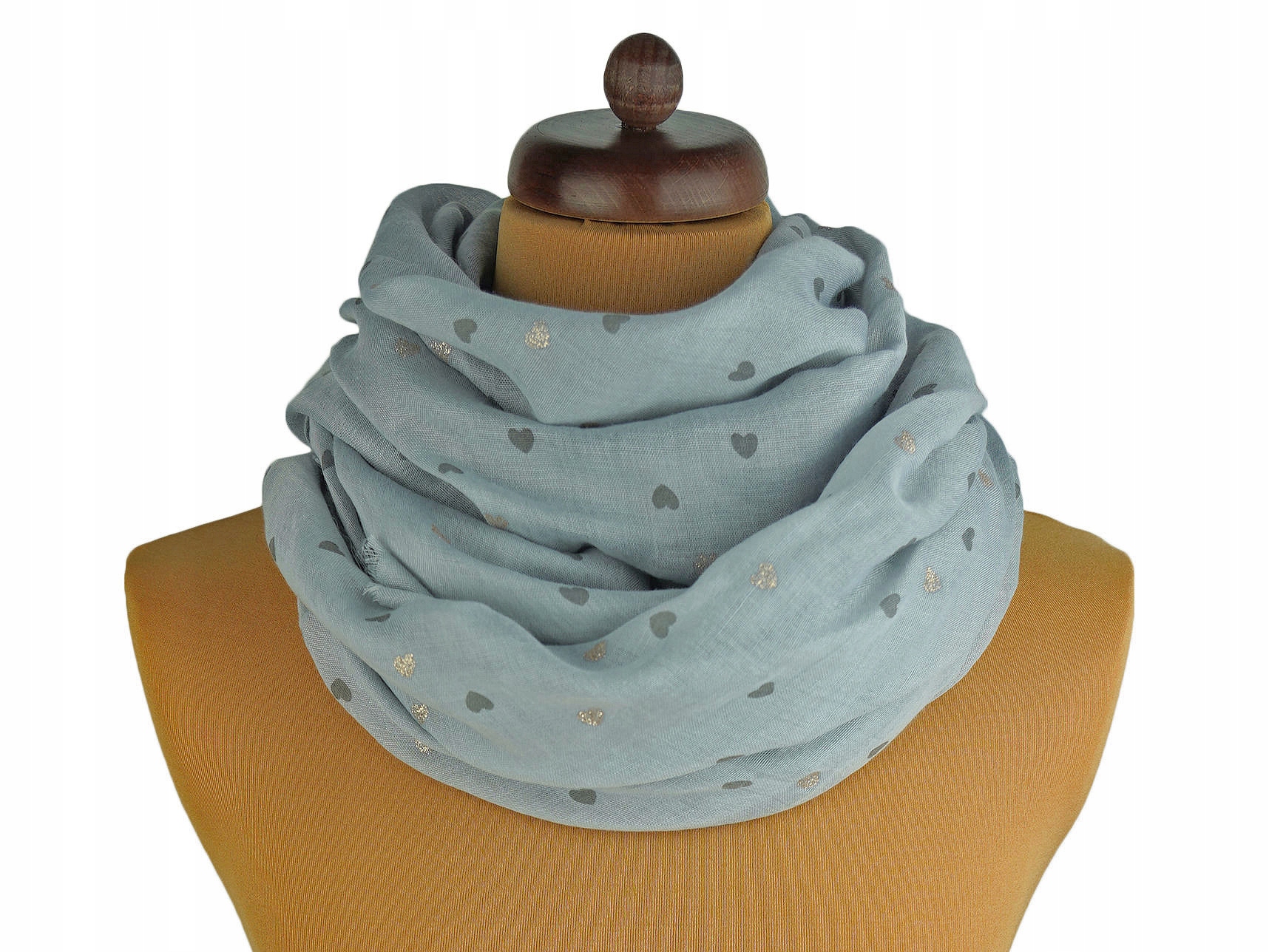 SZAL DAMSKI CIENKI SZARY W DROBNE SERDUSZKA Długość (cm) 180 cm