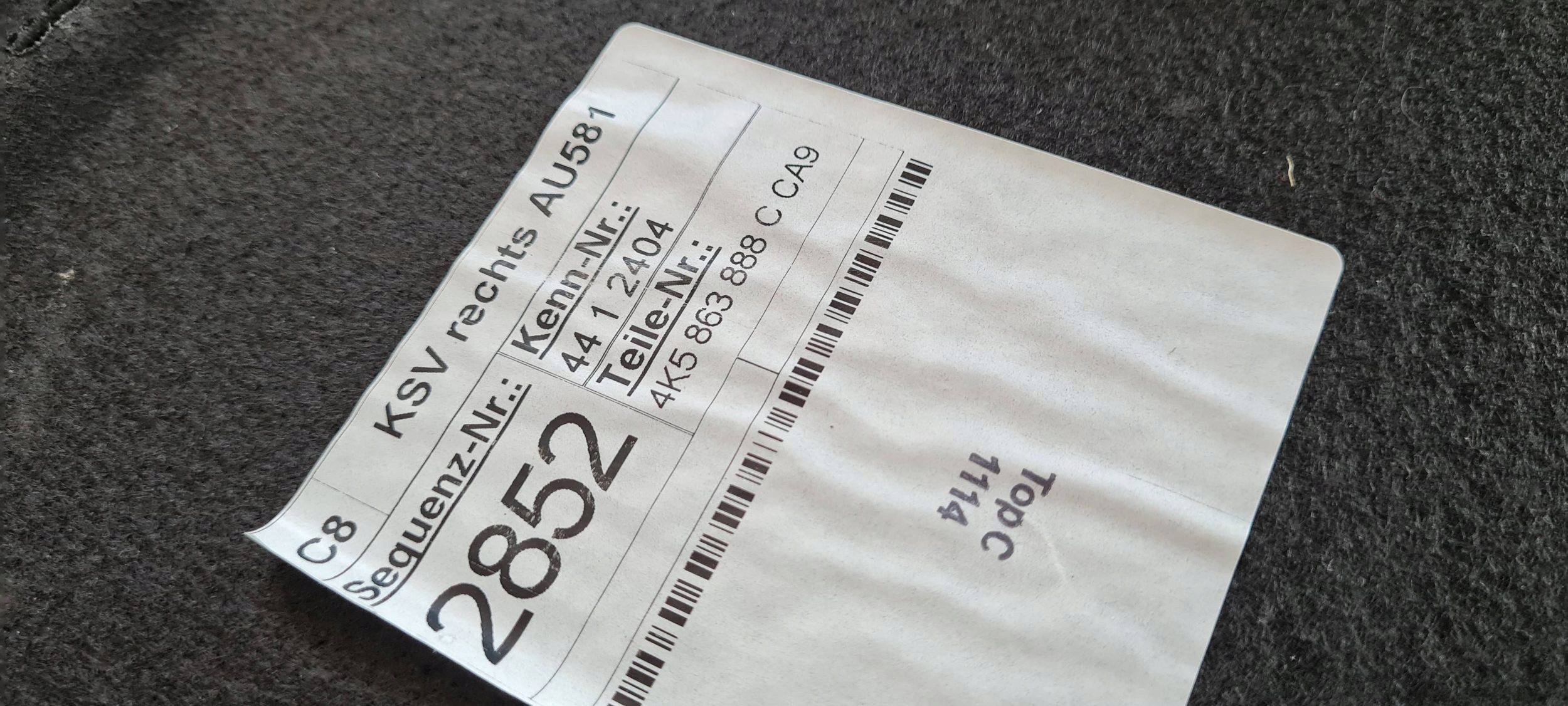 A6 C8 4K side upholstery boot right sedan 4K5863888C