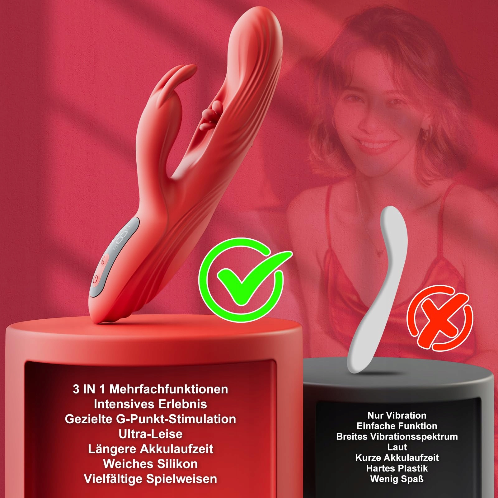 DILDO VIBRATOR Dla Kobiet Stymulator G Punktu 9 Trybów Wibracji i Pulsacji — miniatura 7