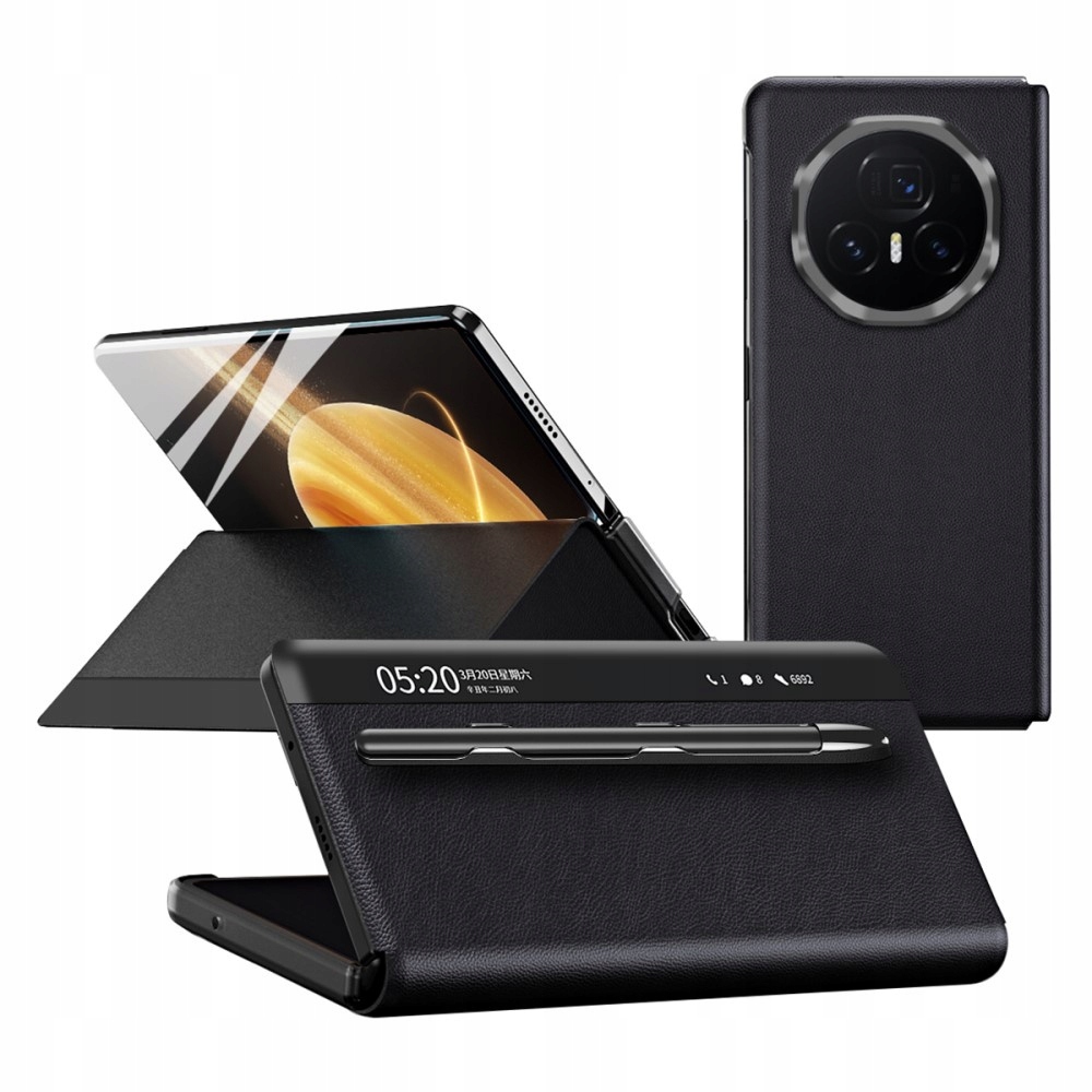 Flipové pouzdro pro Honor Magic V3 5G, boční vidění, s perem, kryt, pouzdro