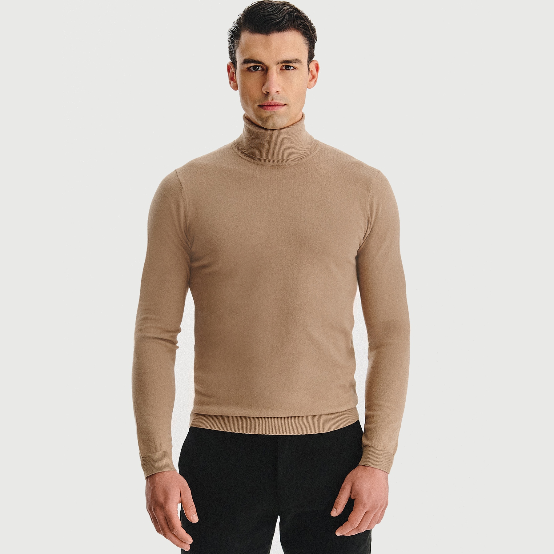 Pánský pletený rolák Pako Lorente v béžové barvě, vel XL