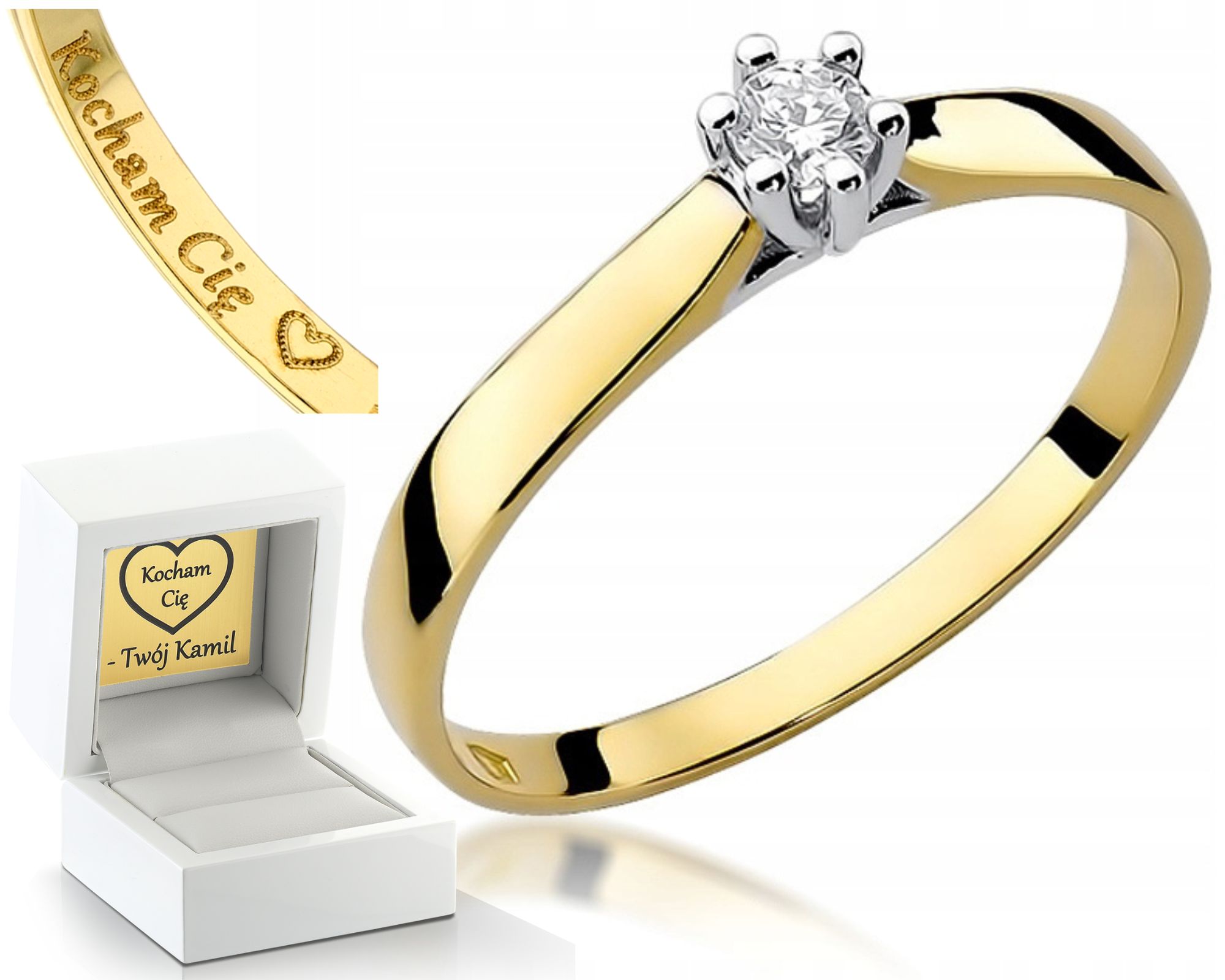 Zlatý Prstýnek S Briliantem 585 Gravírování Bonus