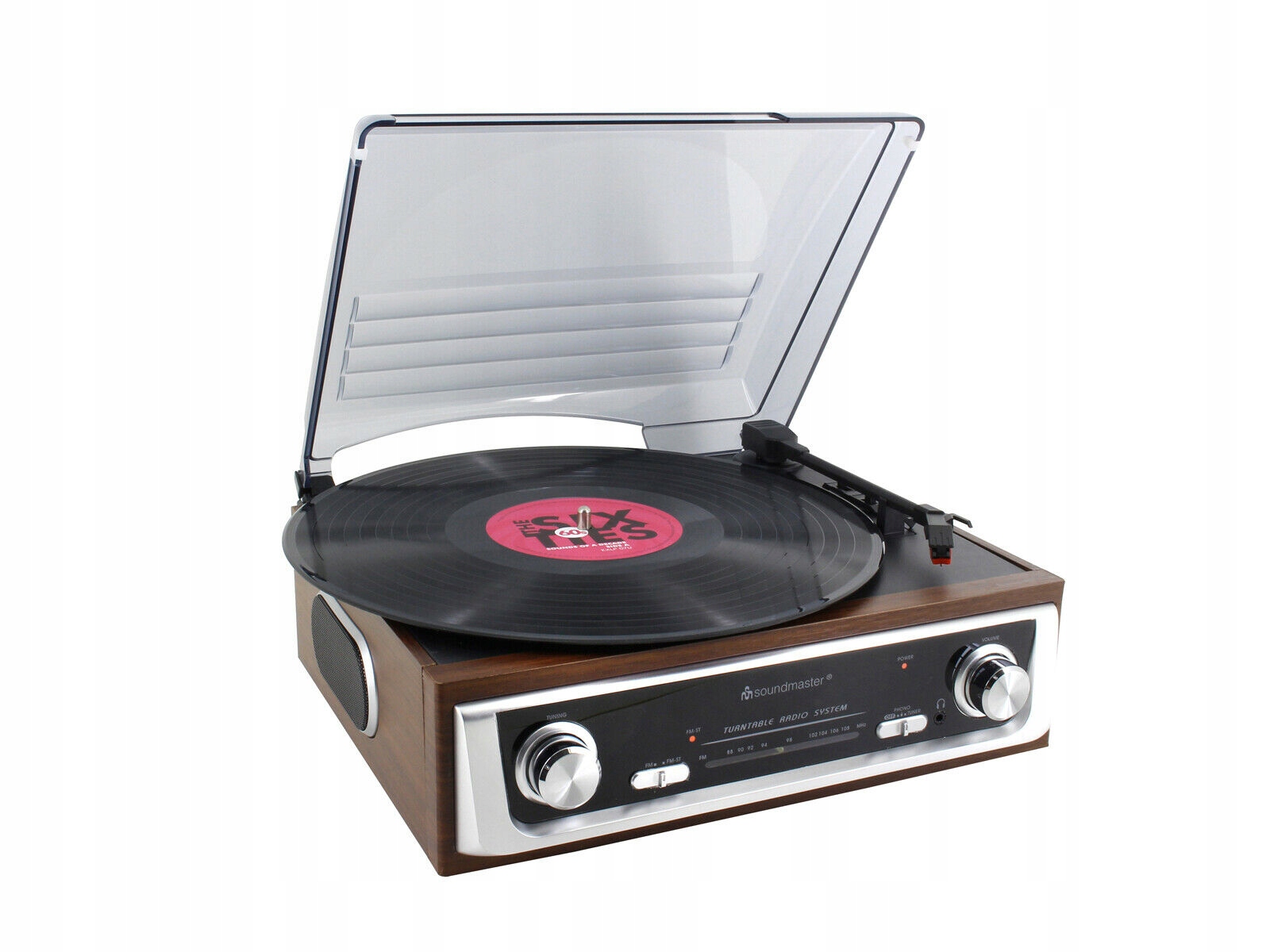 GRAMOFON RETRO Z RADIEM FM I WBUDOWANYMI GŁOŚNIKAMI SOUNDMASTER PL196H Kod producenta PL196H