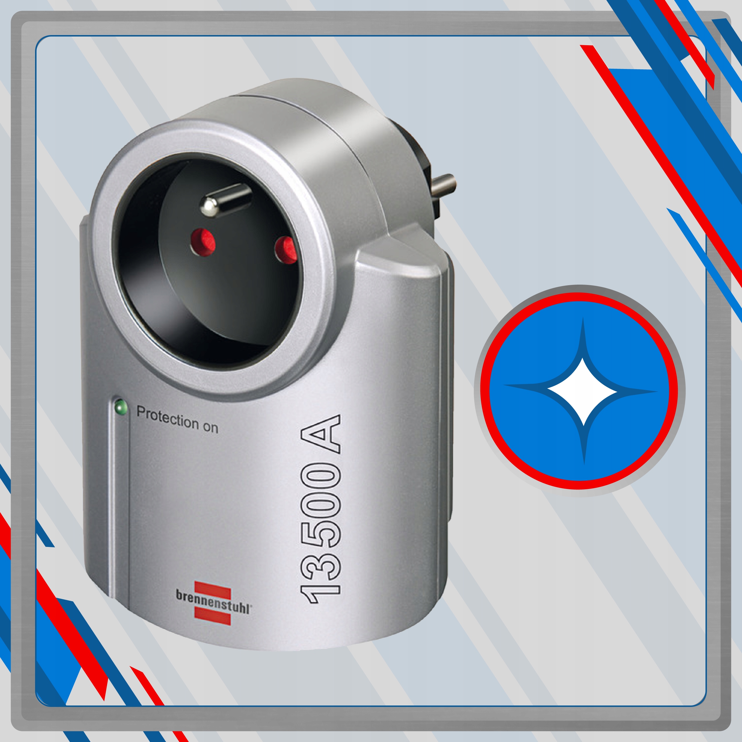 ADAPTER GNIAZDO PRZECIWPRZEPIĘCIOWY BRENNENSTUHL Maksymalne obciążenie 3600 W