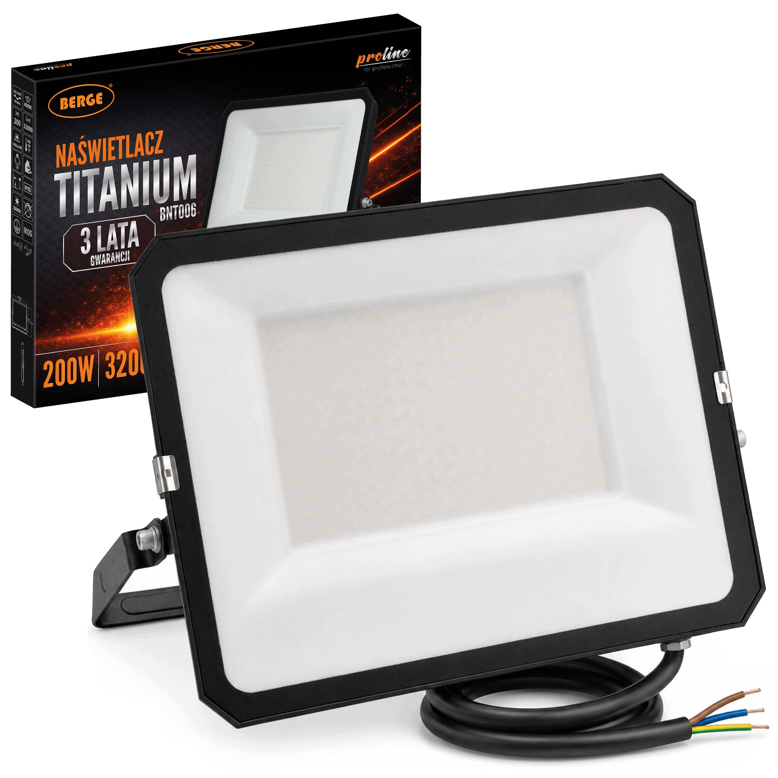 Halogenová Lampa Led 200W 32000lm IP65 Venkovní 4000K Neutrální